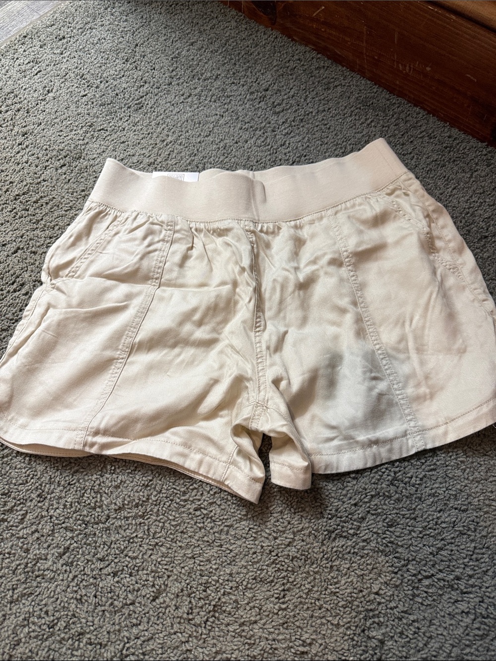 Cream Women’s Athletic Shorts with Stretch Waistband
